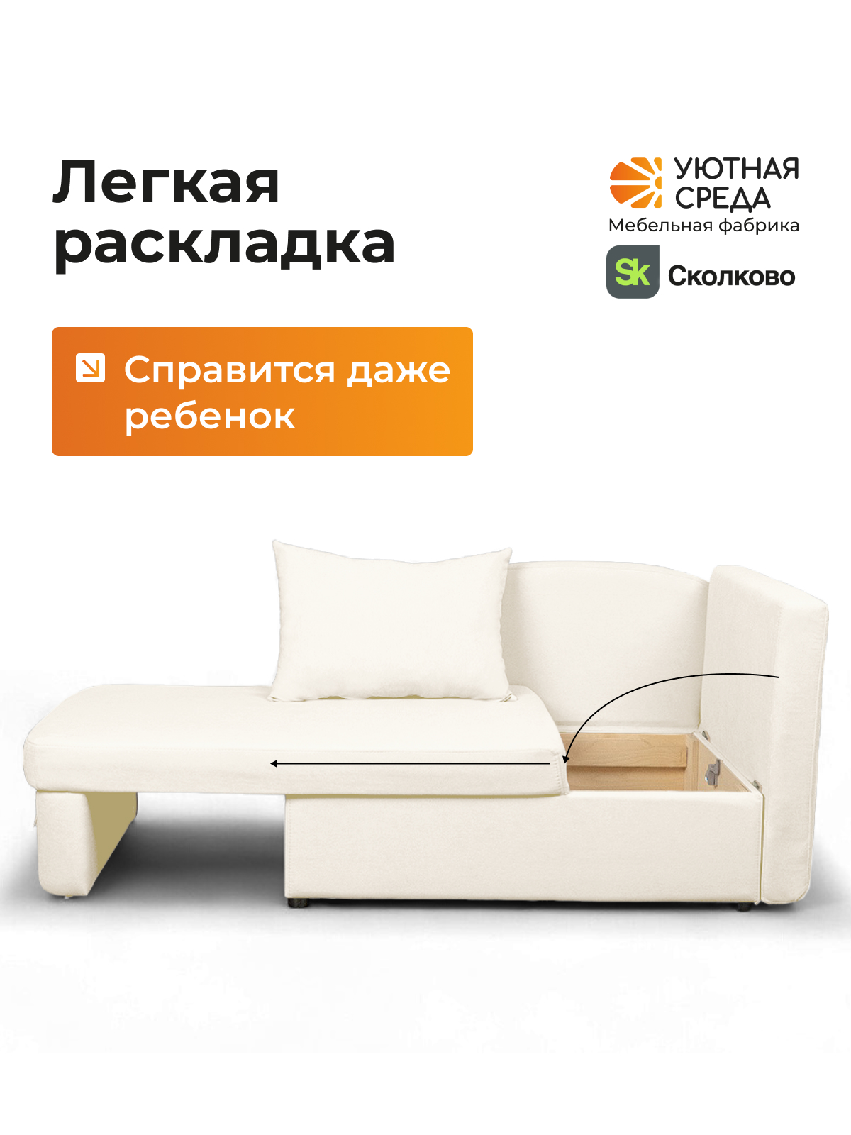 Диван Уютная среда раскладной велюр правый белый - фото 6