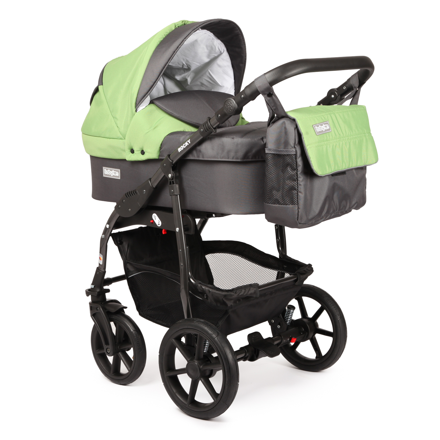 Коляска 2в1 Babyton Rocky Grey-Green - фото 2