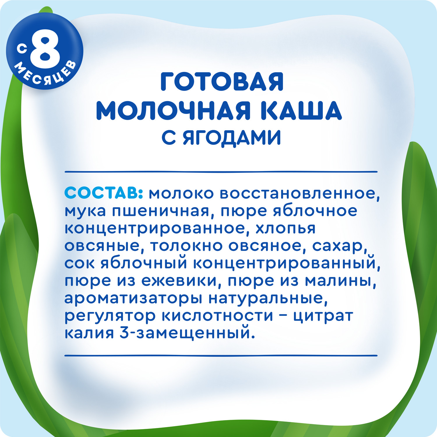 Каша молочная Агуша яблоко ежевика малина Пшенично-овсяная 100г - фото 8