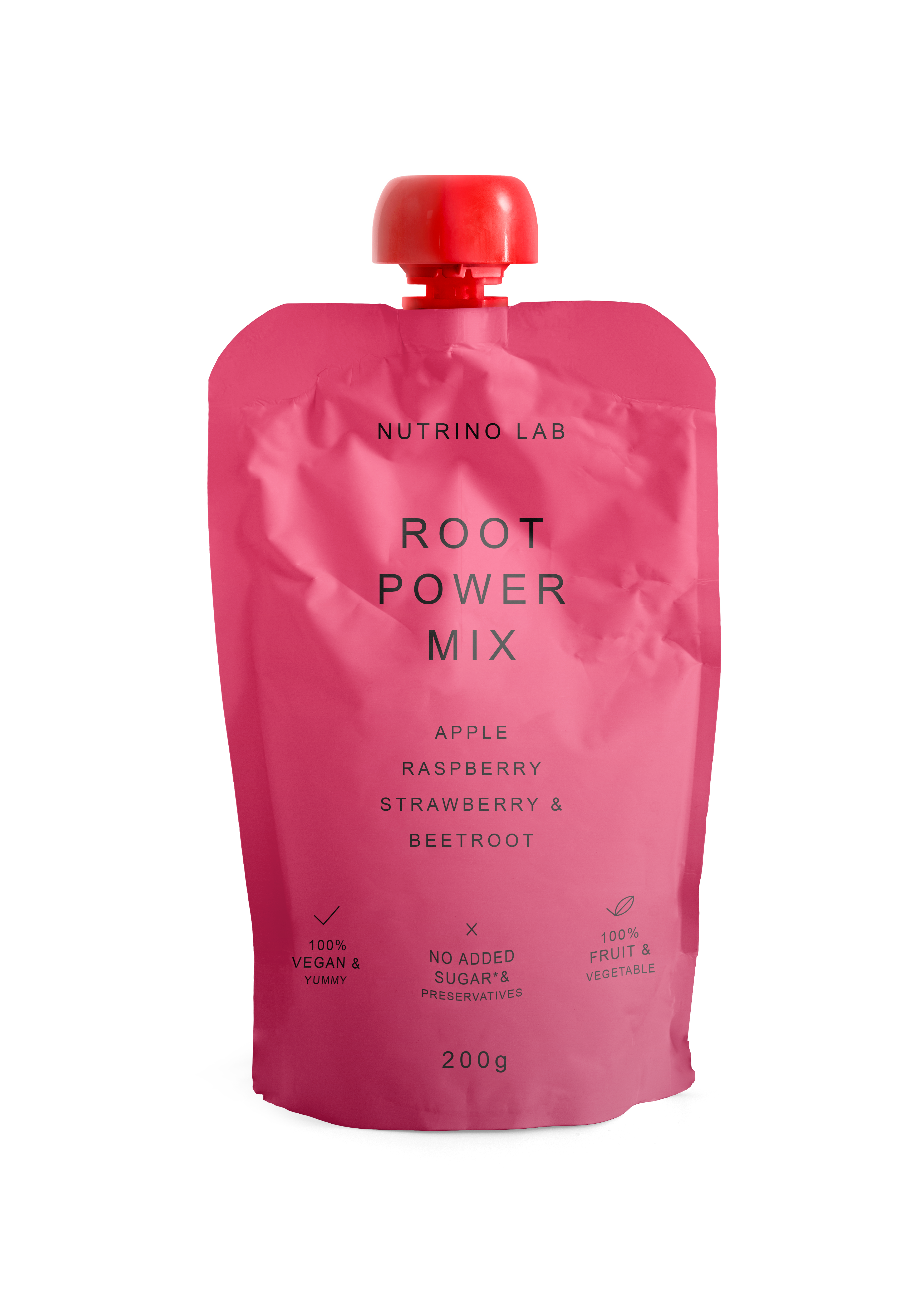 Пюре фруктовое Nutrino Lab Яблоко малина клубника свекла power mix 200 гр - фото 1