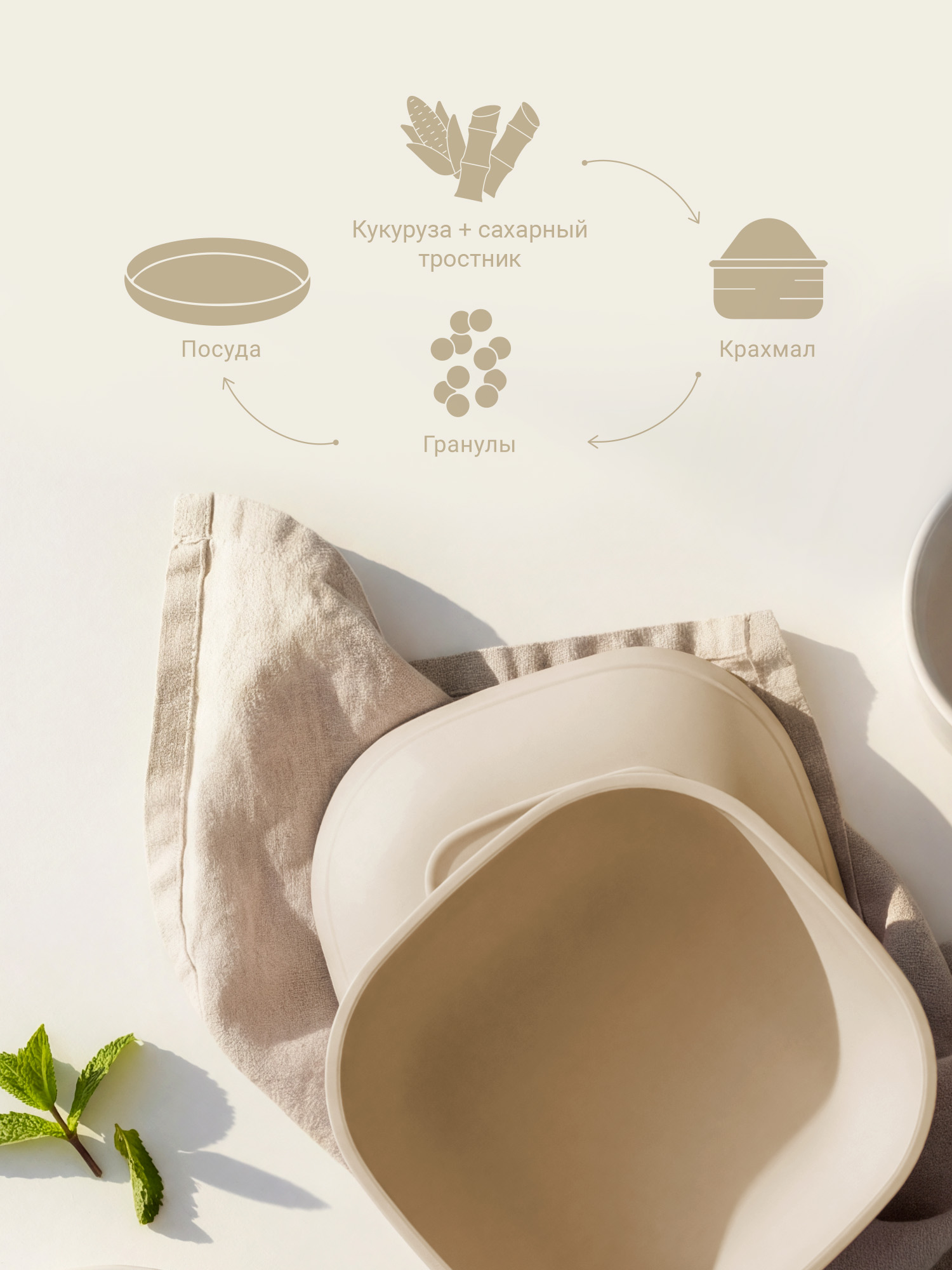 Тарелка edda Лен 350 мл 2 предм. - фото 3