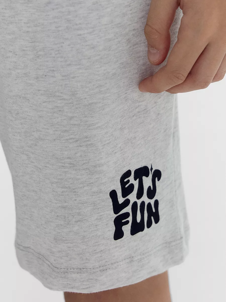 Шорты 2 шт Mark Formelle (Марк Формэль) 133330-2/серый меланж 4306-А +водяная лилия +печать - фото 8