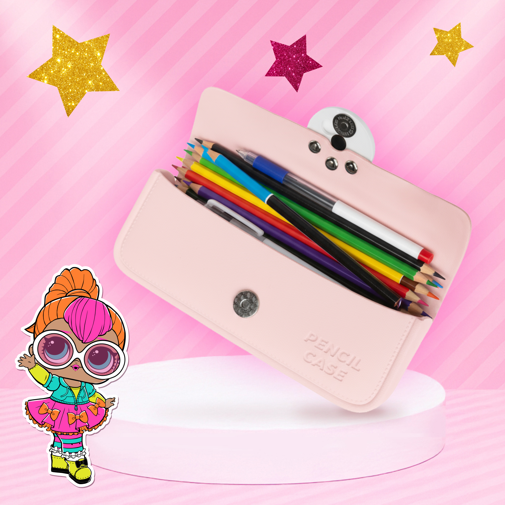 Сумка L.O.L. Surprise! пенал розовый + джиббитсы - фото 4