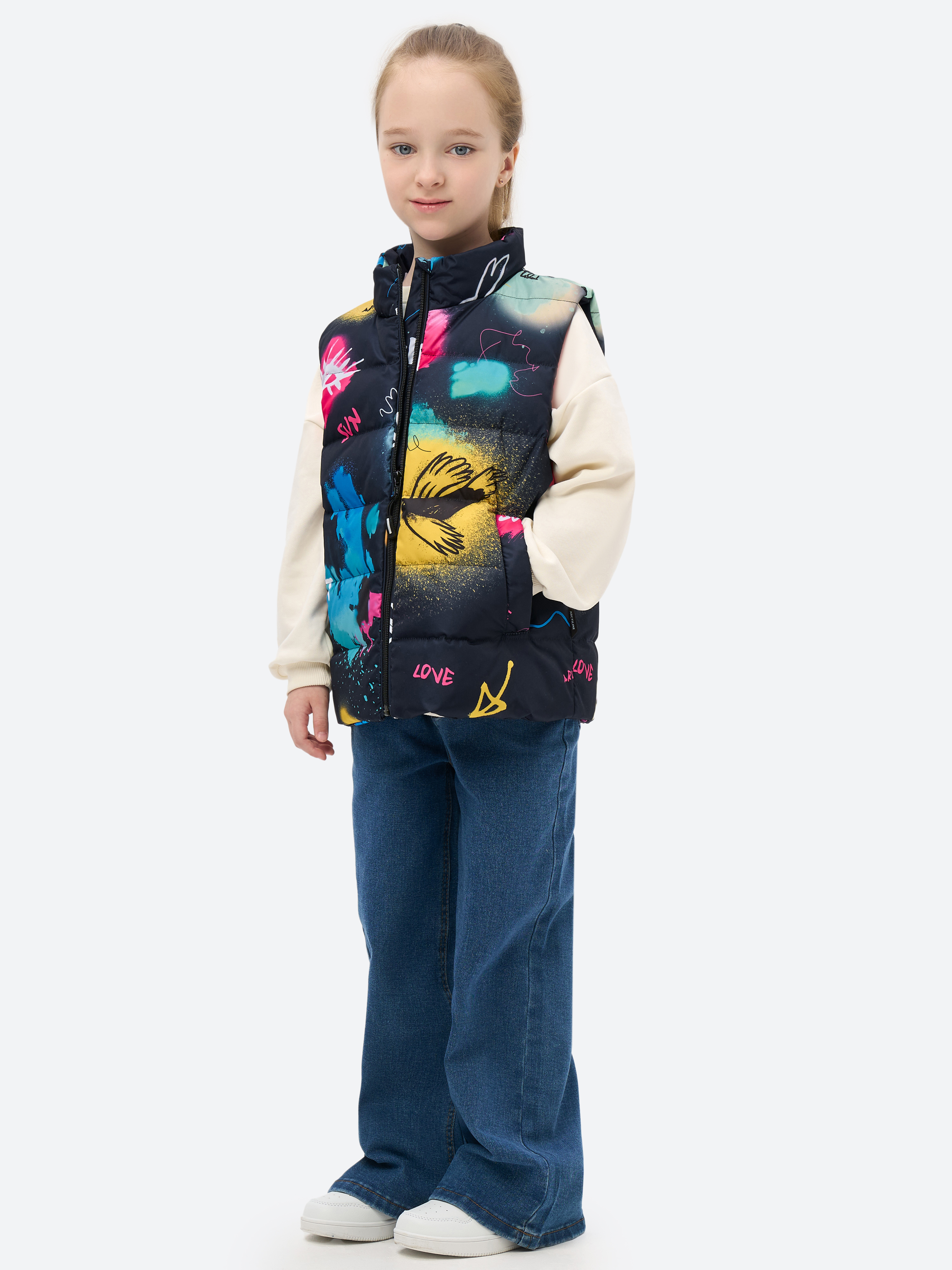 Жилет Arctiline Майри 800 D-25 Принт "Граффити тёмно-синий" - фото 1