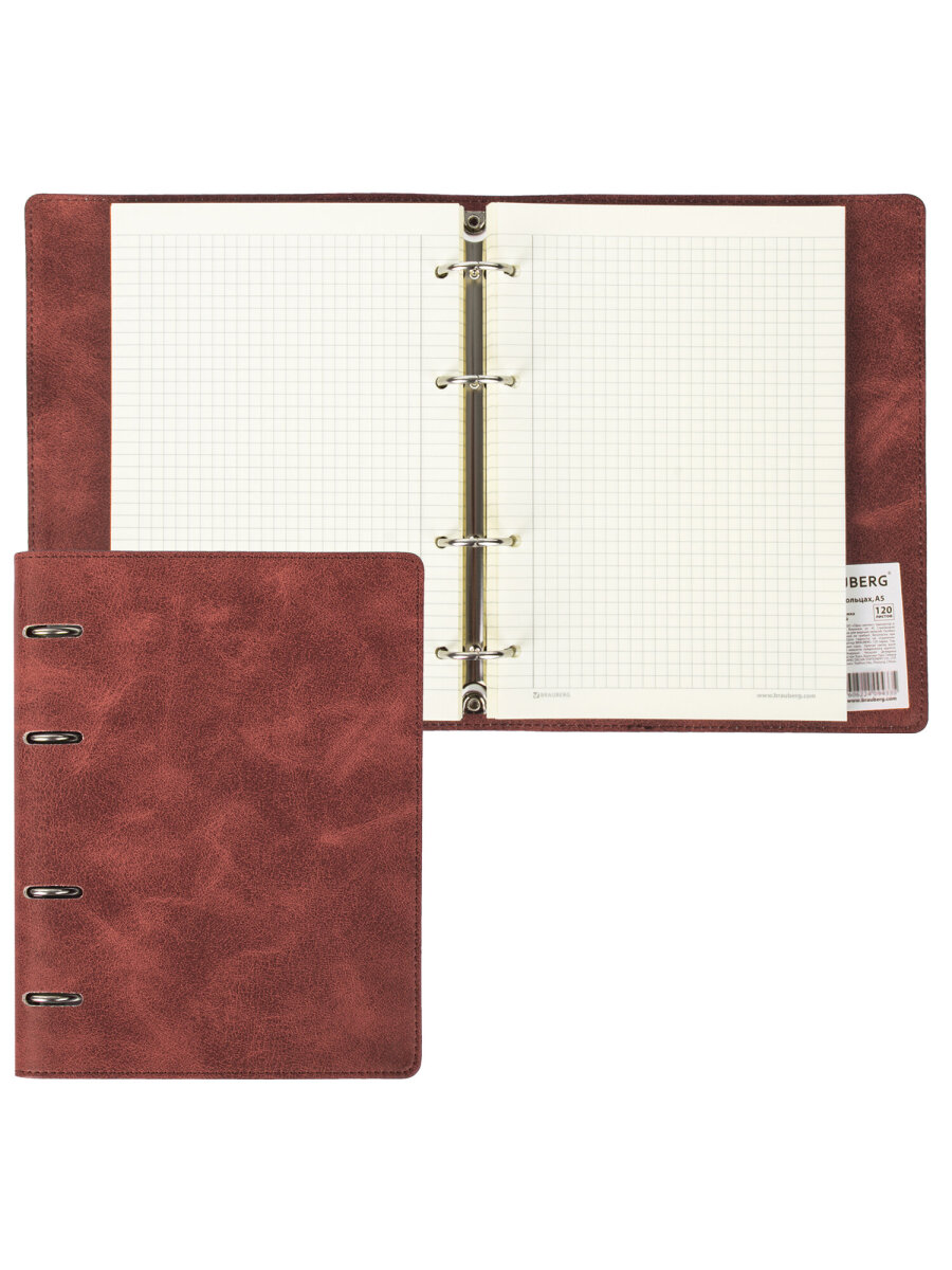 Тетрадь со сменным блоком Brauberg клетка 120 лист. - фото 6