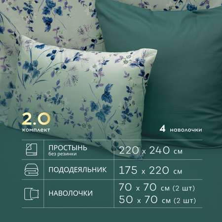 Комплект постельного белья SORRENTO DELUXE Мэнола 2-спальный макси 4 наволочки рис.6019-1+5954-1