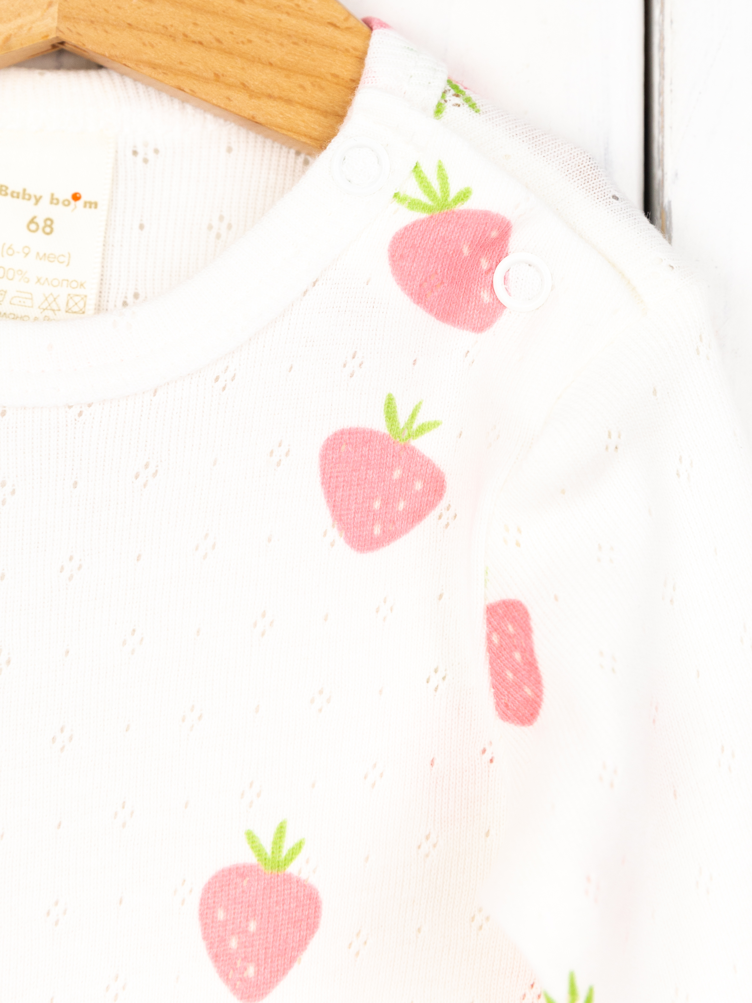 Комбинезон Baby boom К296/10-Р ажурная рибана клубнички - фото 2