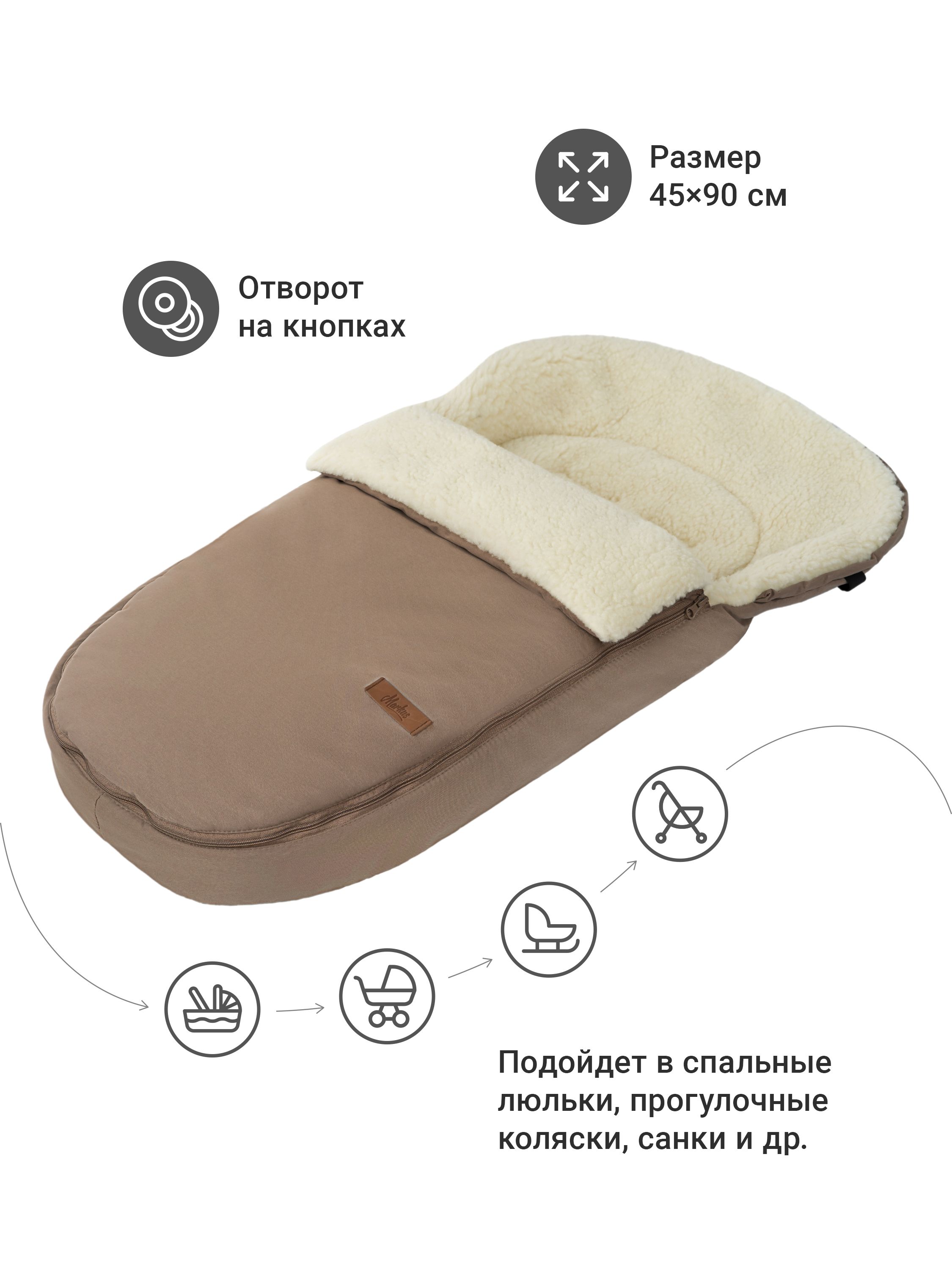 Зимний конверт для новорожденного на овчине - фото 4