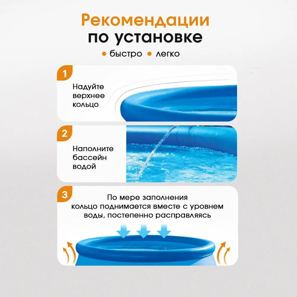 Бассейн Intex С надувным кольцом EASY SET / 305x76см - фото 3
