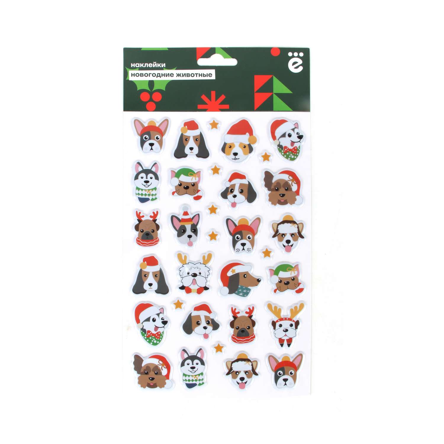 Наклейки декоративные ё Новогодние животные в ассортименте - фото 2