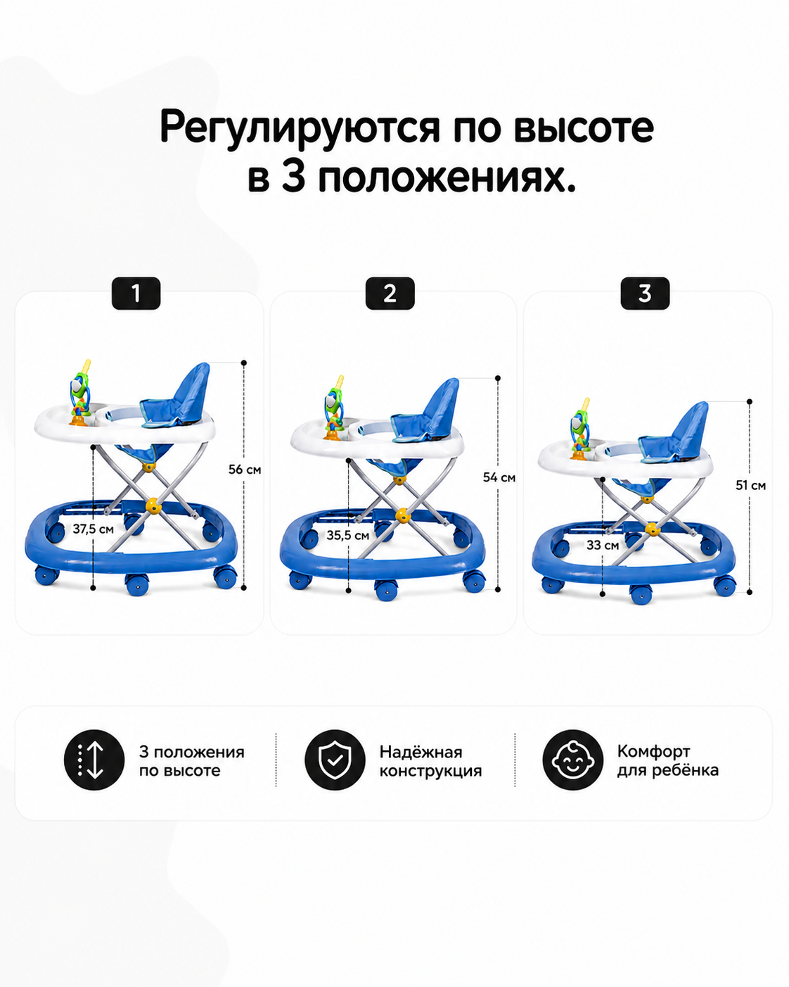 Ходунки Babyton синий - фото 4