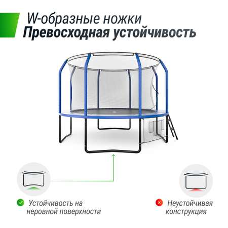 Батут каркасный supreme game UNIX line 10 ft blue общий диаметр 305 см до 150 кг диаметр прыжковой зоны 250 см