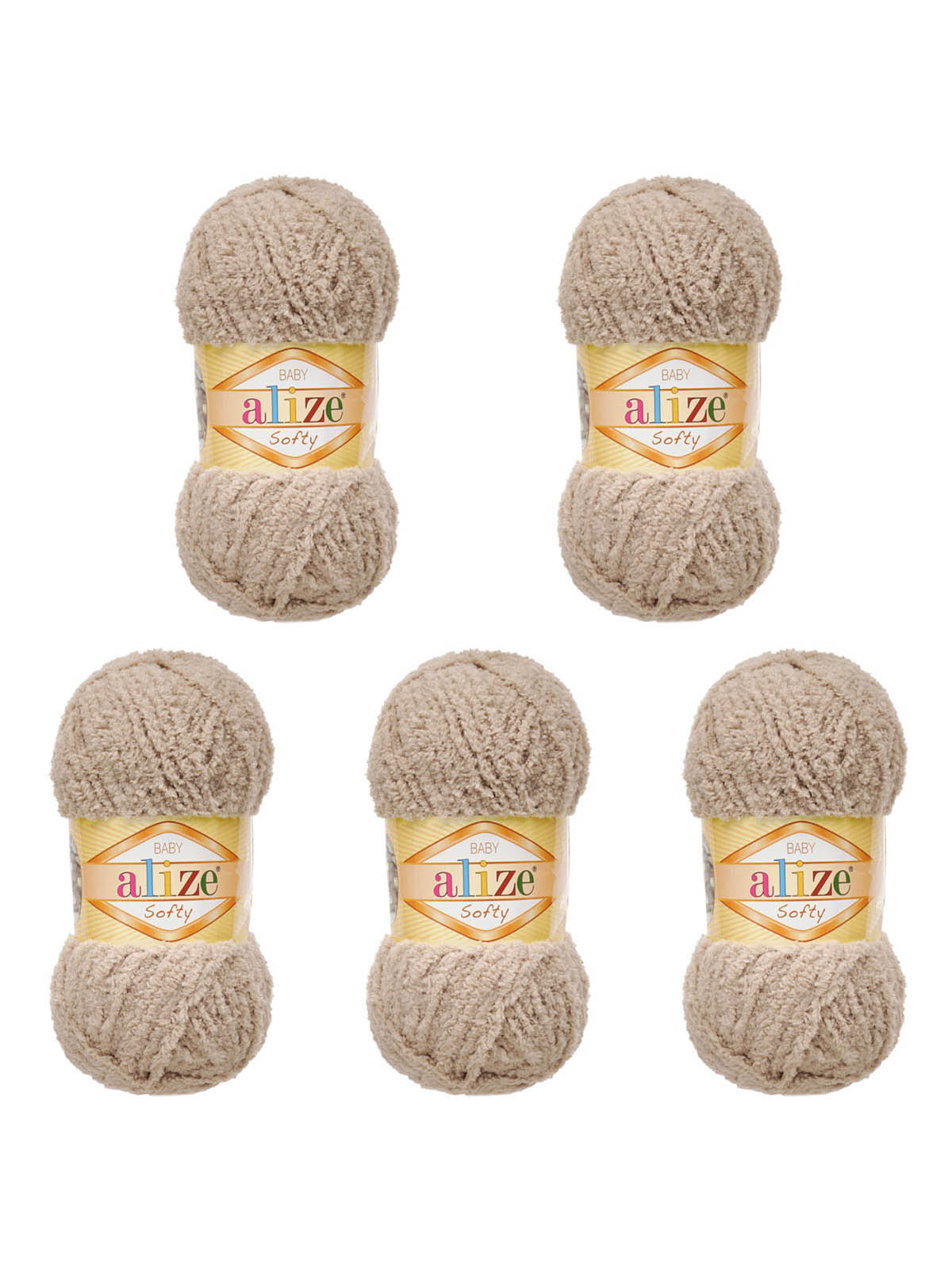 Пряжа для вязания Alize softy 50 гр 115 м микрополиэстер мягкая фантазийная 115 лунный луч 5 мотков - фото 5