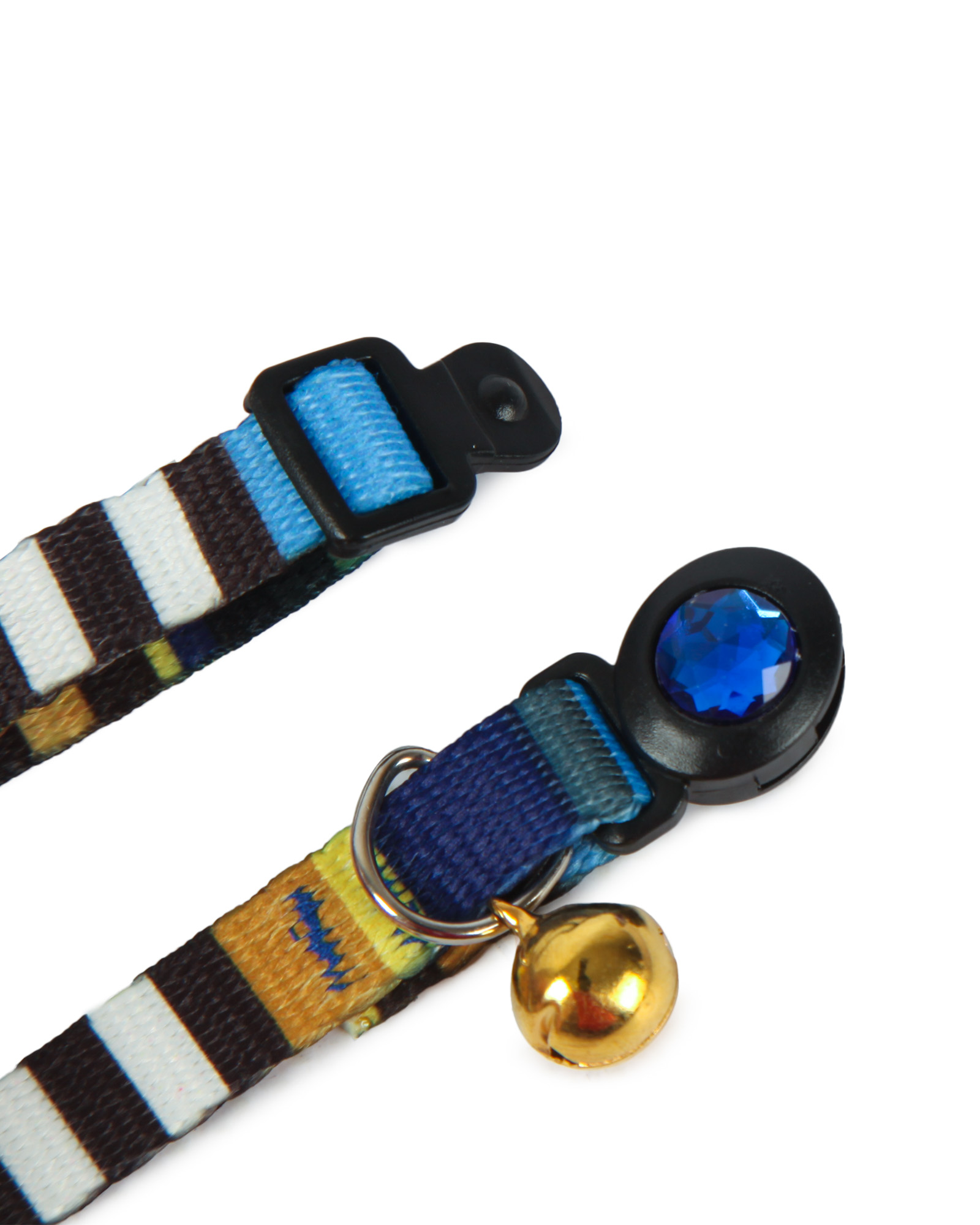 Ошейник для кошек Barbaks сине-фиолетовый с бубенчиком полиэстер 1.0*30см - фото 3