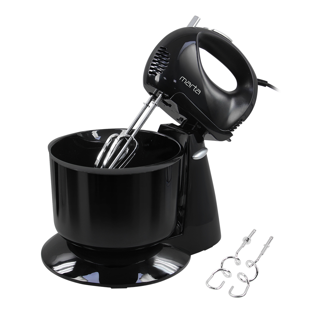 Миксер кухонный стационарный MARTA MT-MX4901B с чашей/черный жемчуг - фото 1