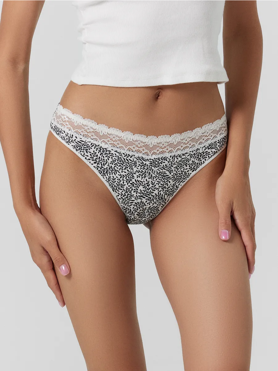 Трусы 3 шт Mark Formelle (Марк Формэль) 412344-3/веточки на молочном - фото 5