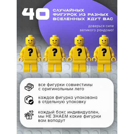 Конструктор BAZUMI Minecraft минифигурки лего 40 шт 40 дет.