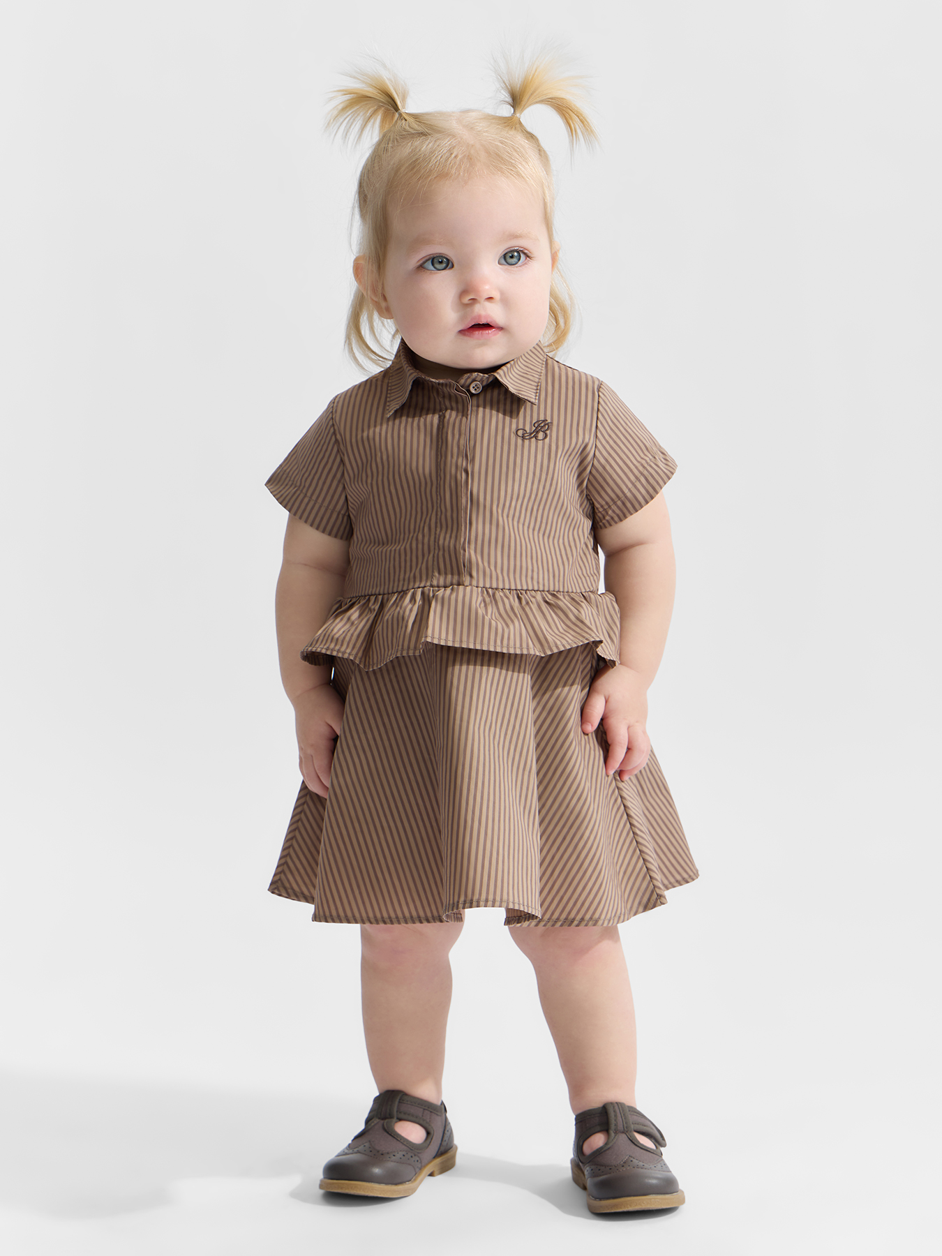 Изображение товара Платье Happy Baby Комплект для девочки 100% хлопок Приталенный с вышивкой