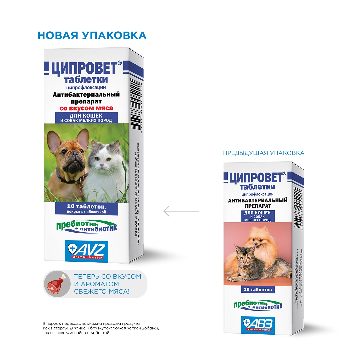 Препарат антибактериальный для собак и кошек АВЗ мелких пород Ципровет 10таблеток - фото 2