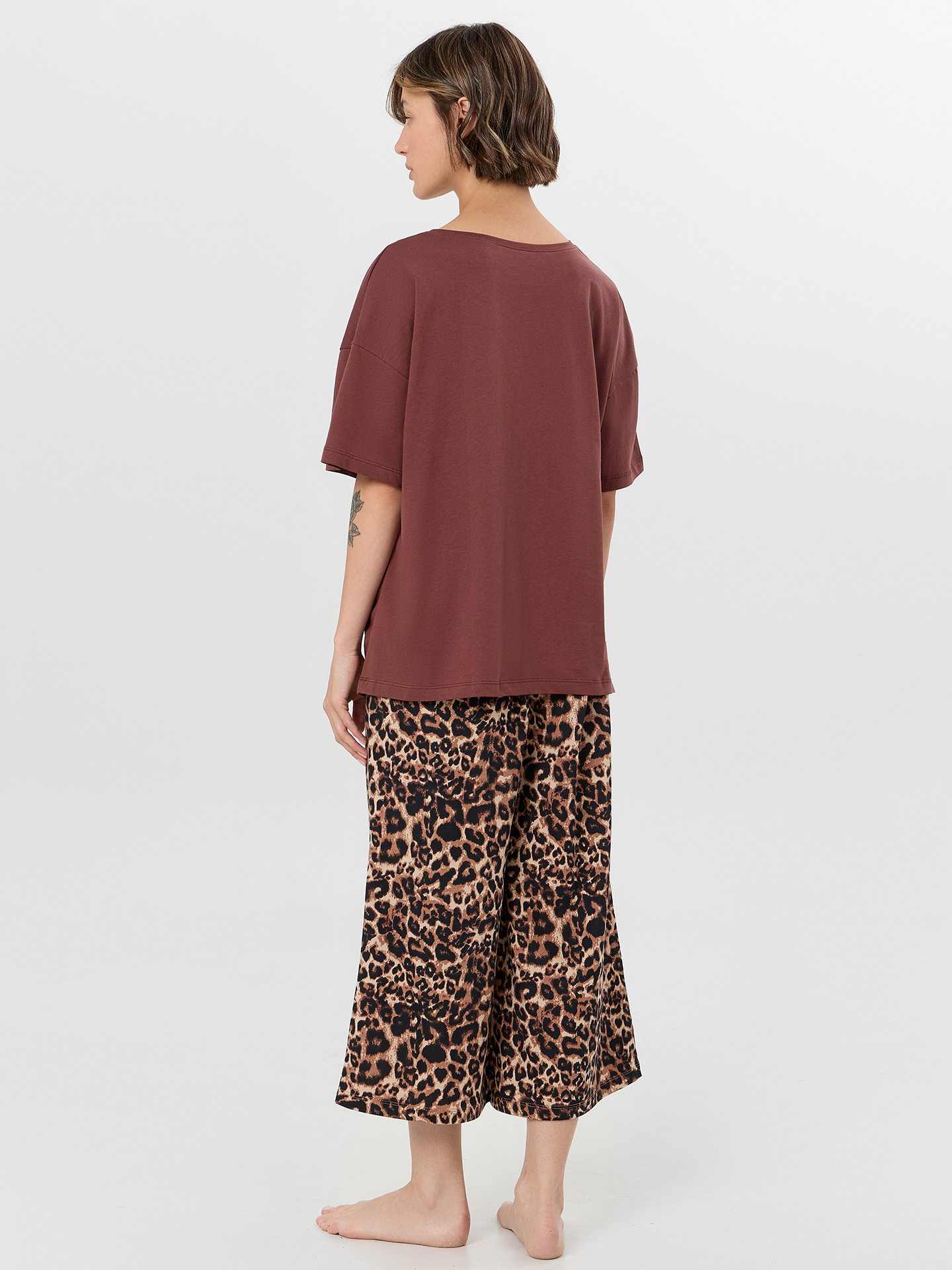 Пижама Mark Formelle (Марк Формэль) 592595/горячий шоколад +леопард на песочном - фото 2