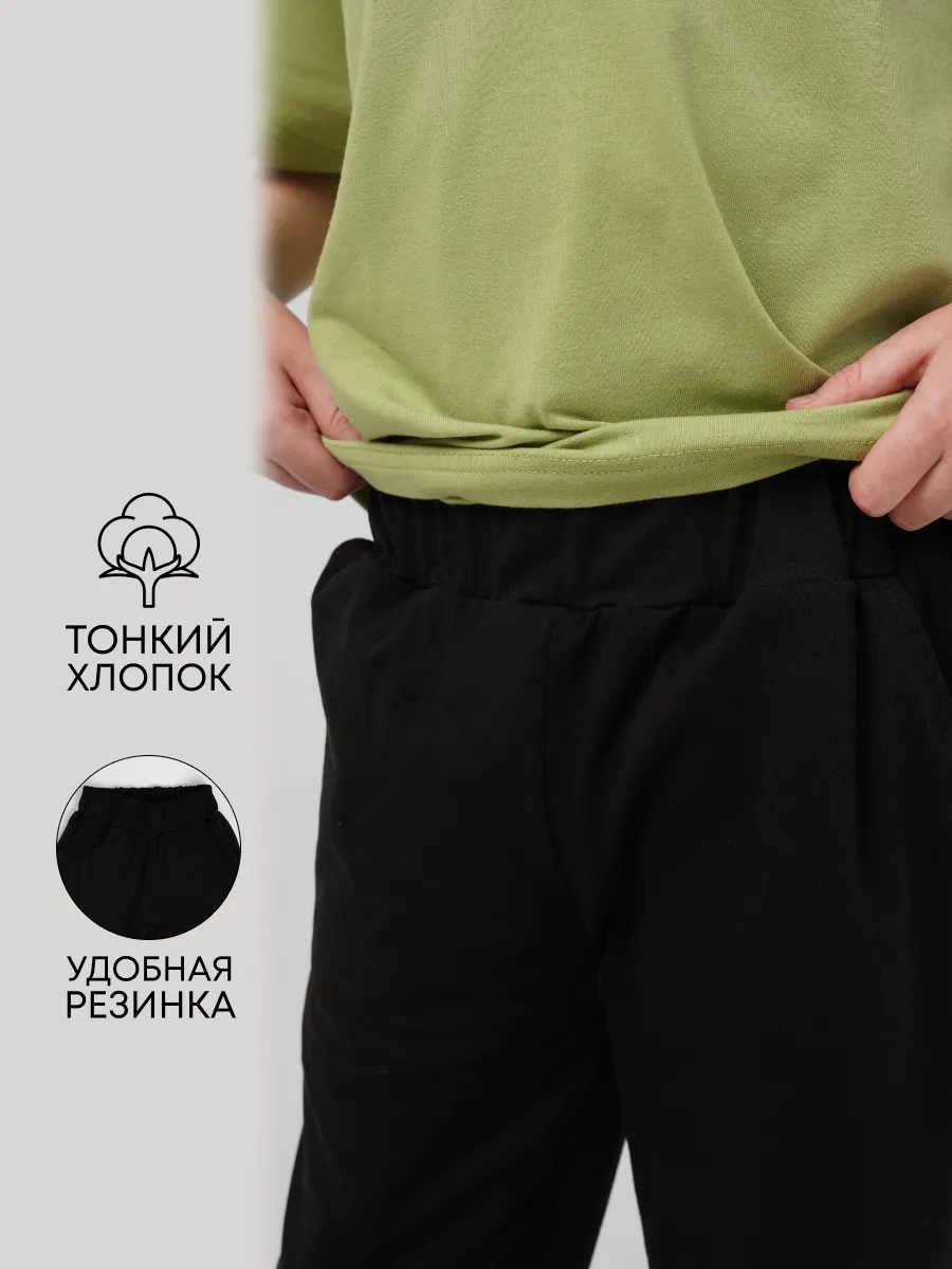 Брюки 2 шт Супер Пупс 2пр/штаны/черный/серый меланж - фото 8