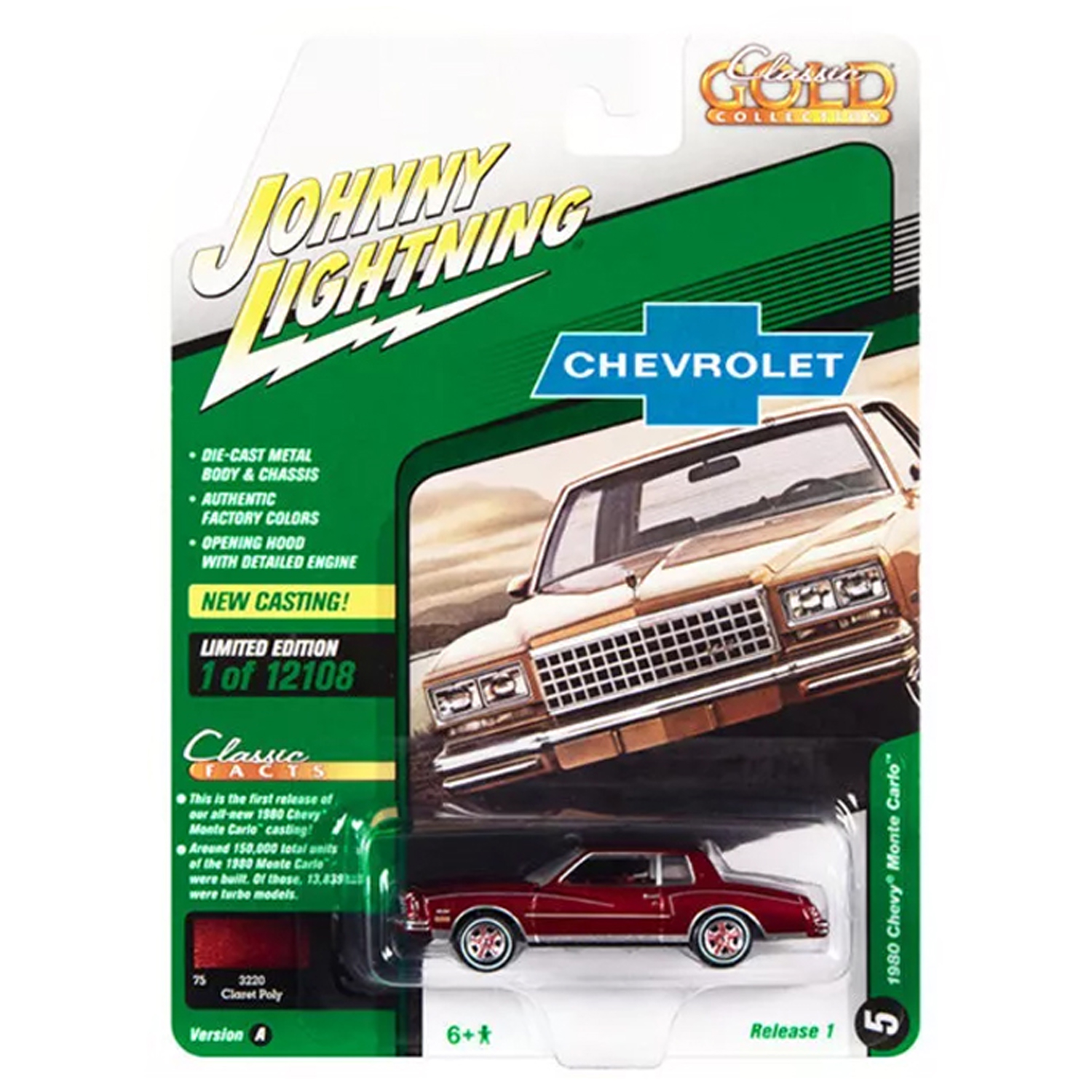 Автомобиль Johnny Lightning 1980 Chevy Monte Carlo 1:64 JLCG028A-R1-N5 - фото 3