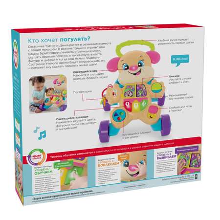 Каталка Fisher Price Ходунки Сестричка Ученого Щенка FRD06