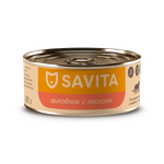 Консервы для кошек и котят SAVITA Цыпленок с лососем 100г