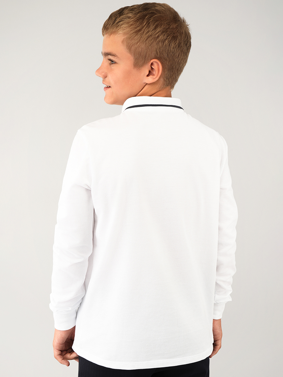 Рубашка-поло HappyFox HF77146белый.с.т.синей.полоской - фото 6