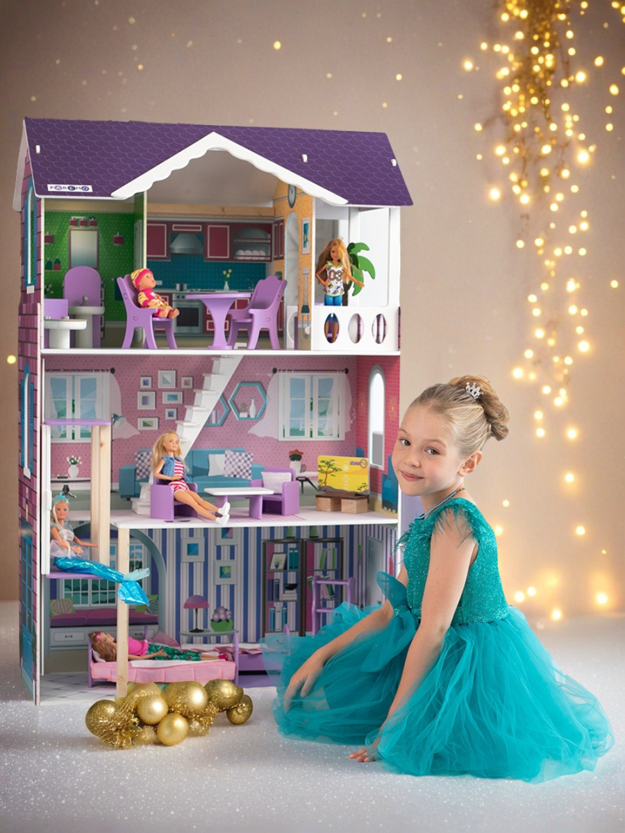 Домик для кукол PAREMO 121 см с мебелью PD318-14 - фото 1