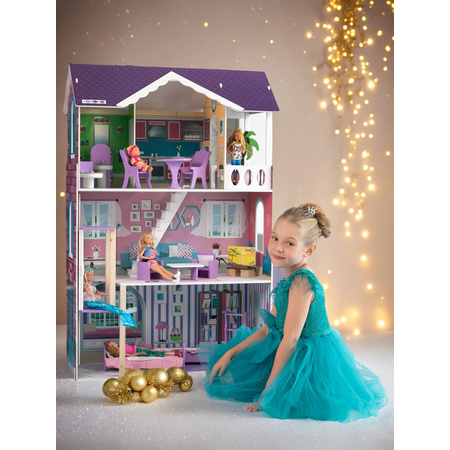 Домик для кукол PAREMO 121 см с мебелью