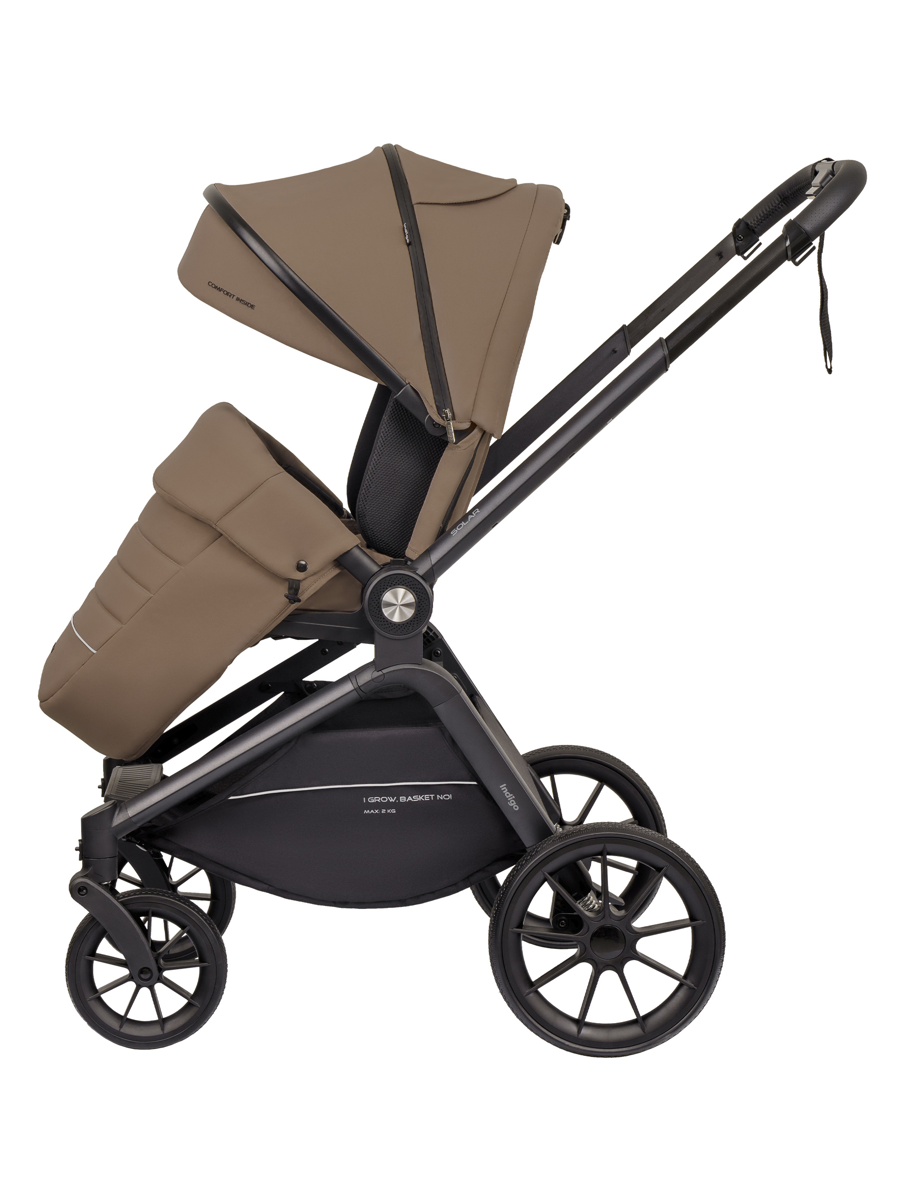 Коляска 3в1 Indigo Solar темно-бежевый - фото 17