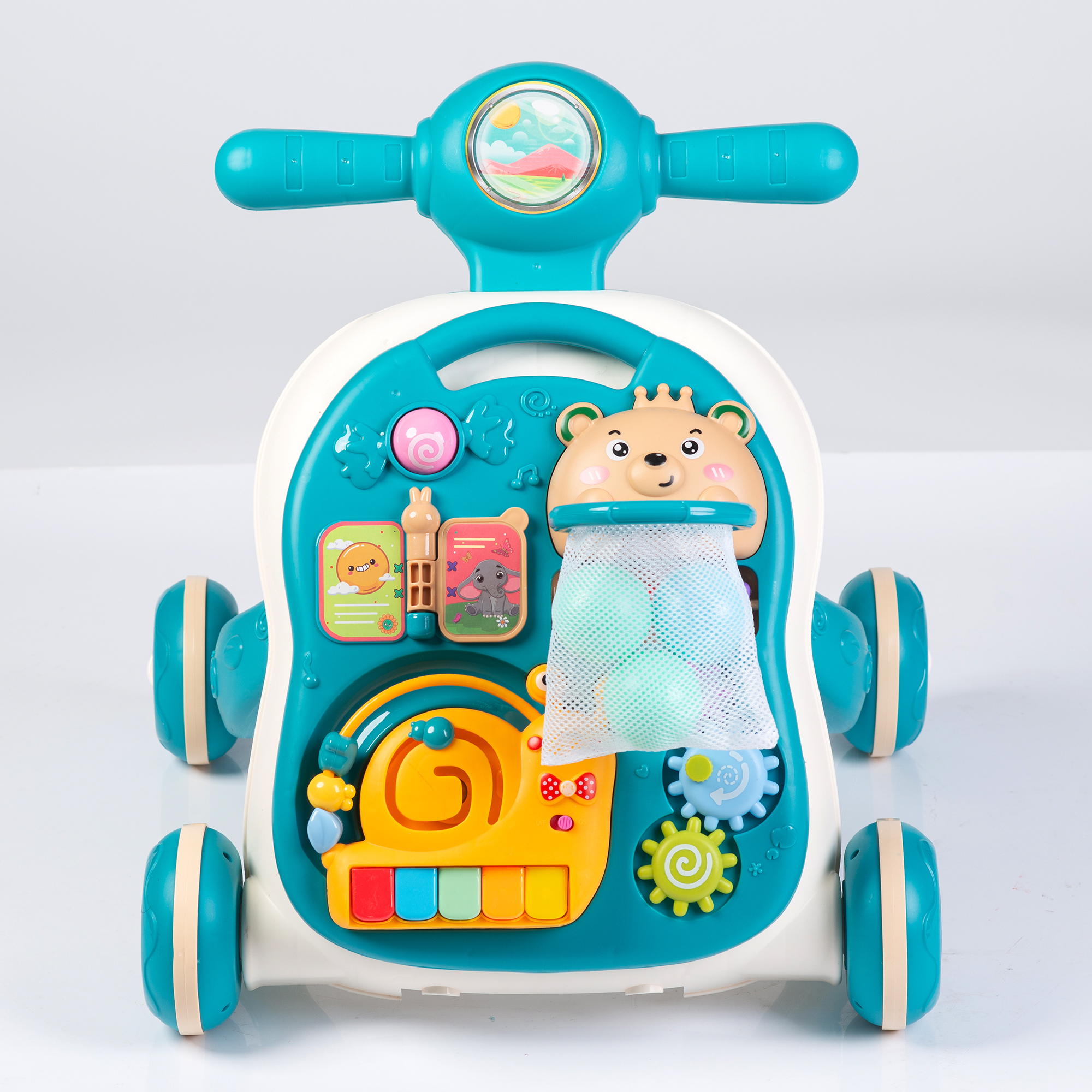 Каталка Babyhit с ручкой бирюзовый - фото 11