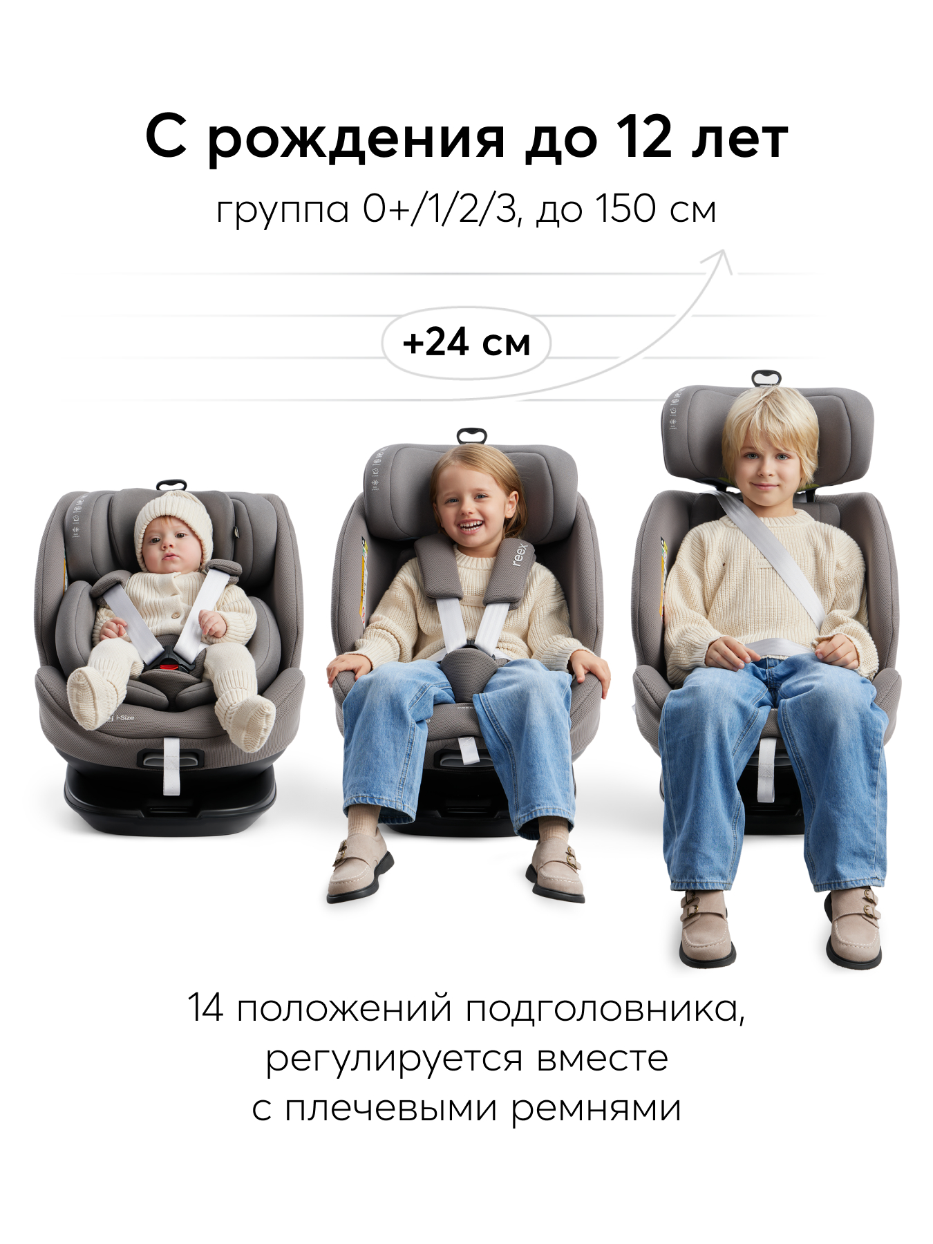 Автокресло Happy Baby Reex Isofix 0+/1/2/3 (0-36 кг) серый - фото 3