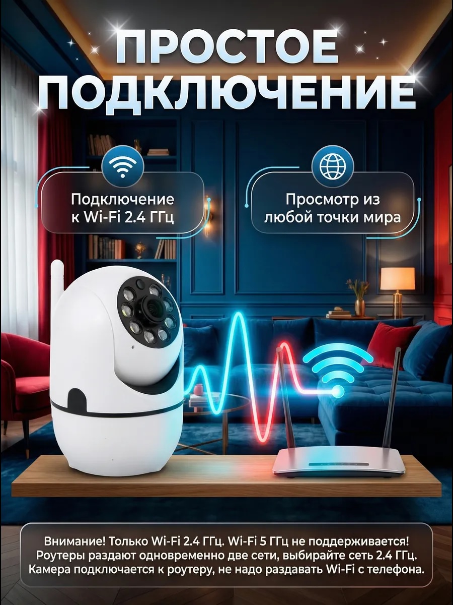 Видеоняня ТОТОША Видеоняня беспроводная 360° - фото 8