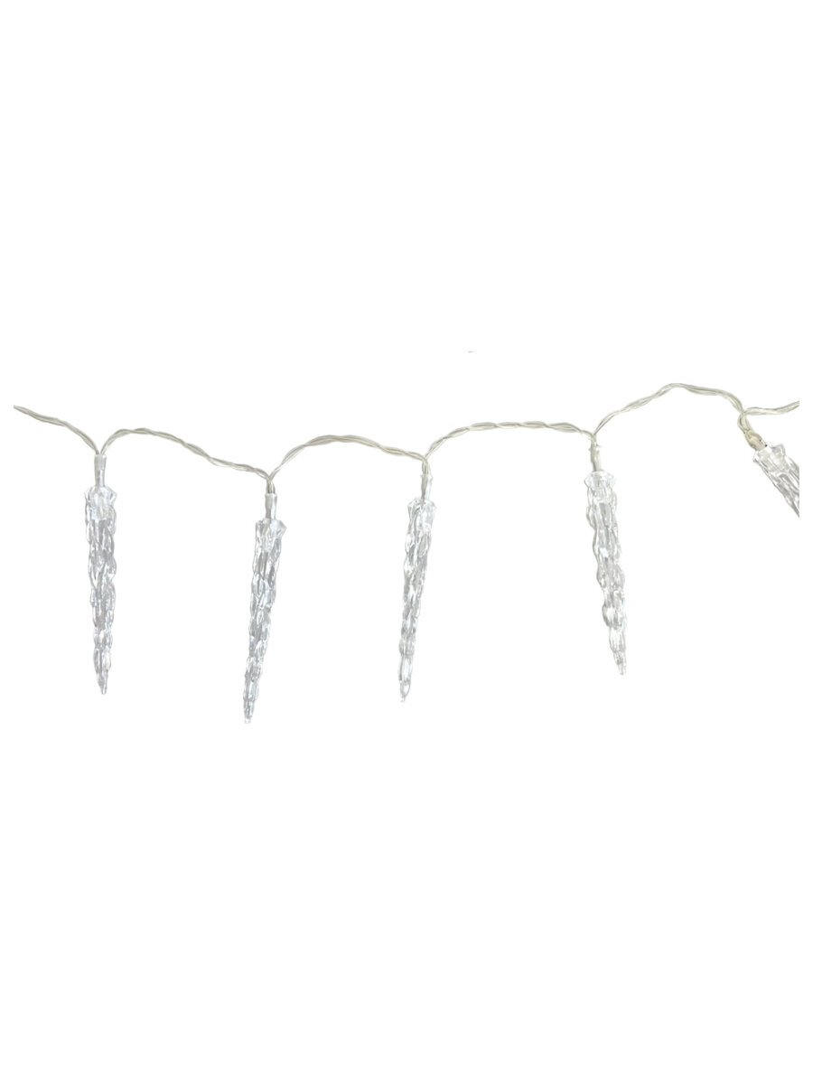 Гирлянда нить новогодняя Золотая сказка интерьерная для дома и на елку Сосульки на батарейках светодиодная - фото 8