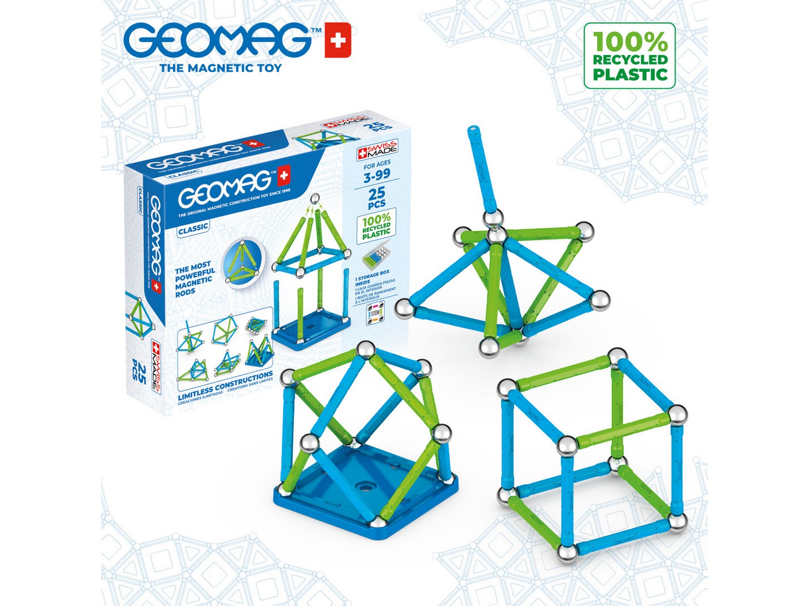 Конструктор Geomag магнитный 25 дет. - фото 1