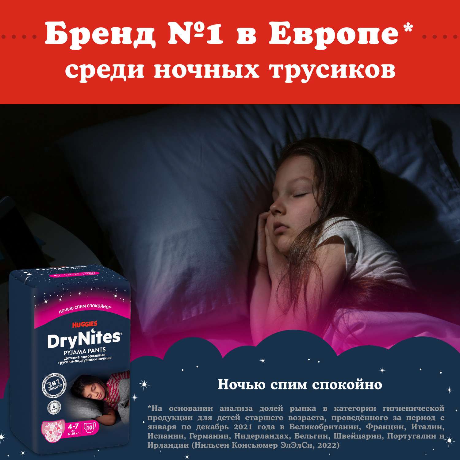 Трусики Huggies DryNites для девочек XXXL (17-30 кг) 10 шт. - фото 8