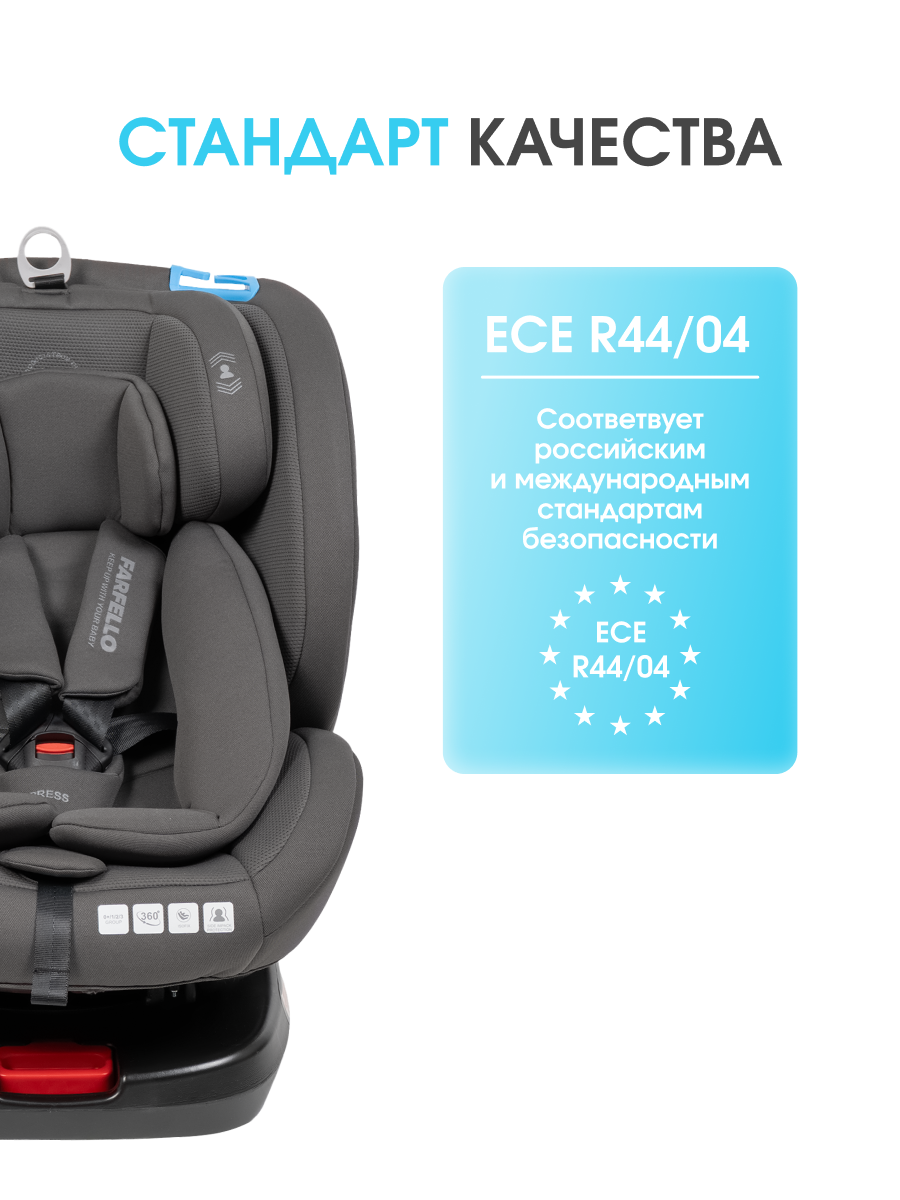 Автокресло Farfello YB102A Isofix 0+/1/2/3 (0-36 кг) серый - фото 6