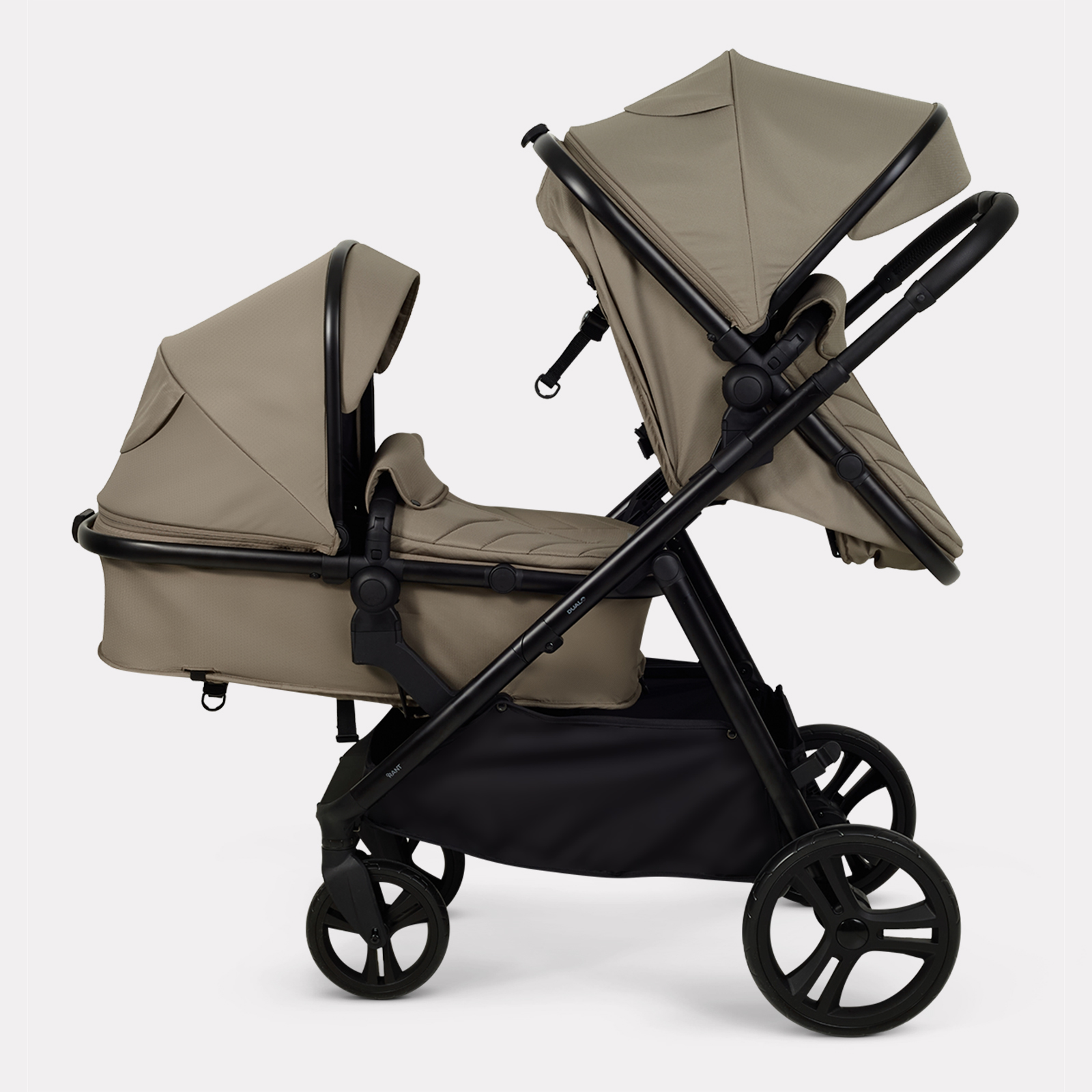 Коляска 2в1 для двойни Rant Basic Dualo коричневый - фото 7