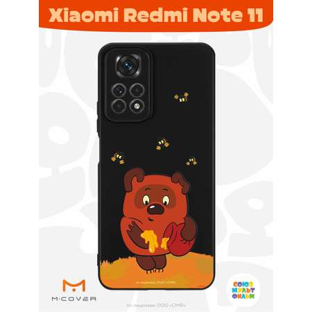 Силиконовый чехол Mcover для смартфона Xiaomi Redmi Note 11 Союзмультфильм Медвежонок и мед