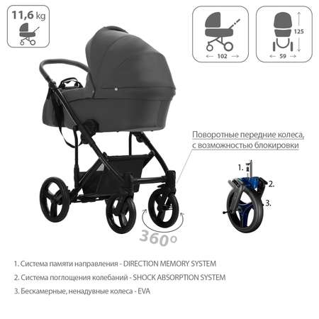 Коляска 2 в 1 Bebetto Magnum Light