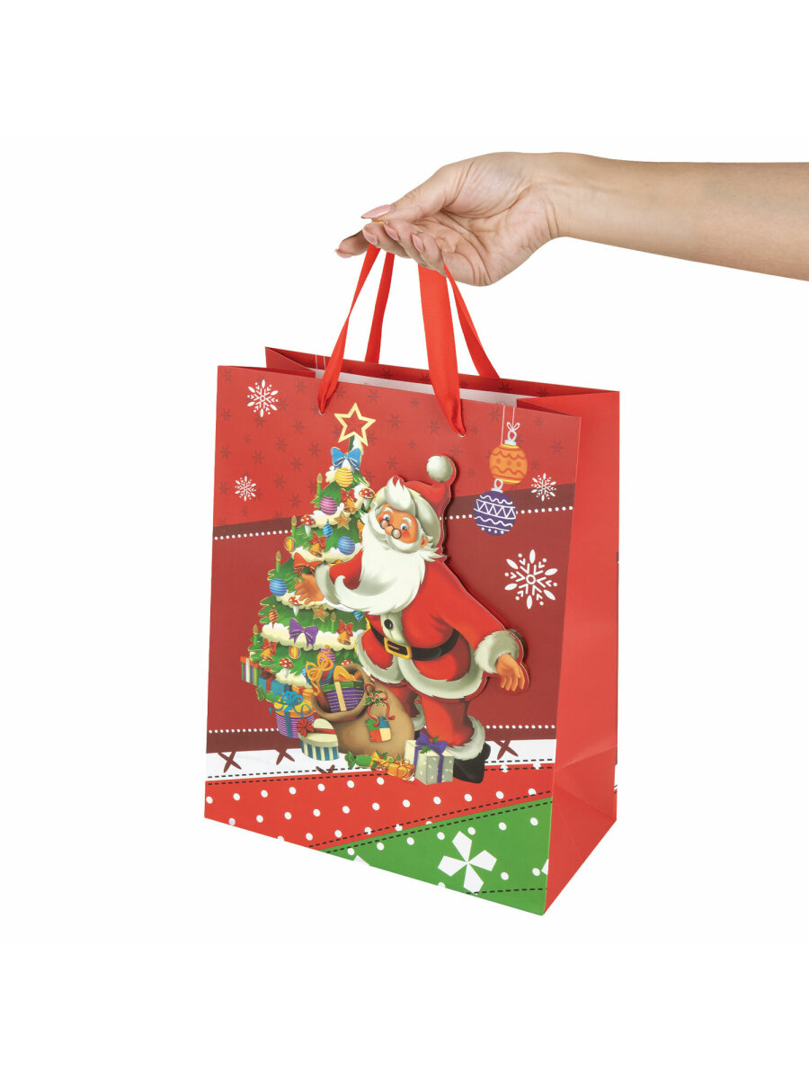 Пакет новогодний подарочный Золотая сказка набор 4 штуки - фото 11