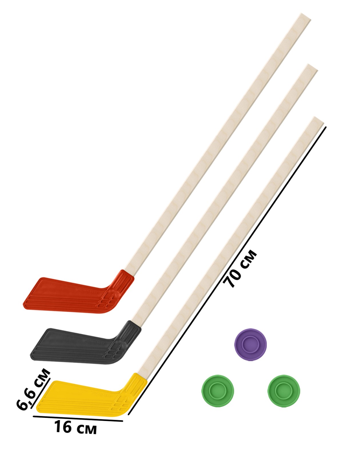 Набор для хоккея Задира клюшка детская 3 шт + шайба 3 шт - фото 1