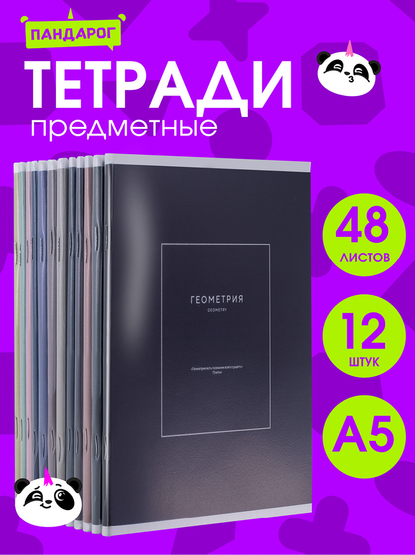 Тетрадь ПАНДАРОГ 48 лист. в ассортименте - фото 1