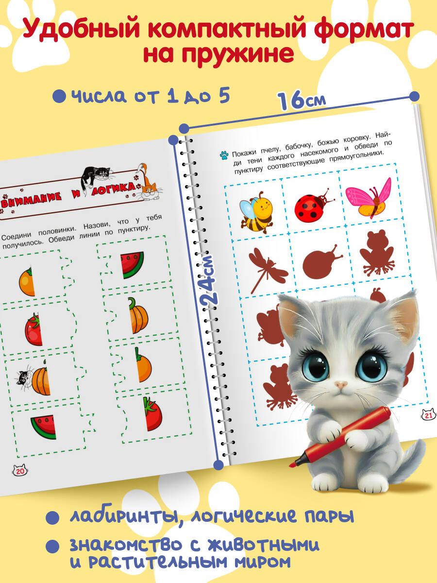Книга Эксмо Многоразовые мяупрописи с котиками: для детей 3-4 лет - фото 2