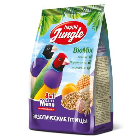Корм для птиц HappyJungle экзотических 500г