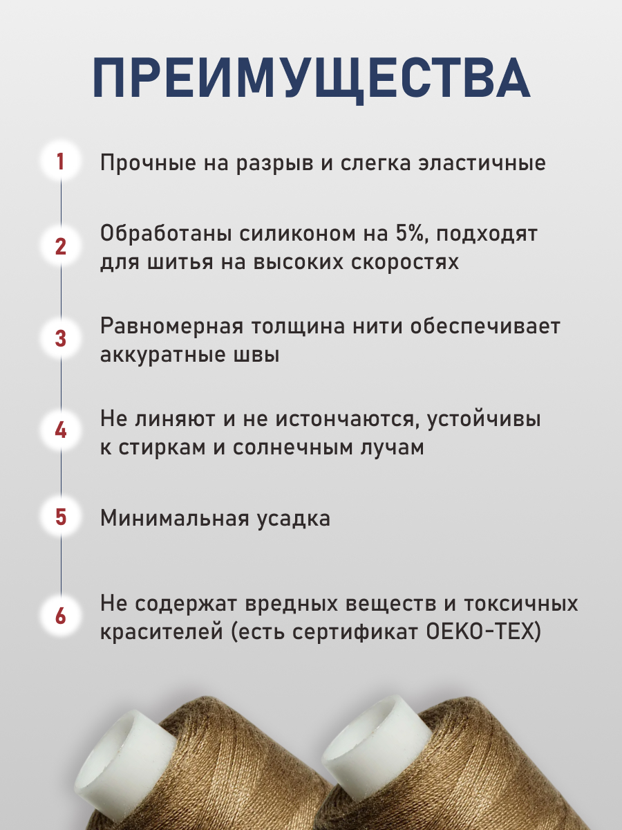 Нитки для шитья 40/2 Bestex 10шт цв 171 - фото 3
