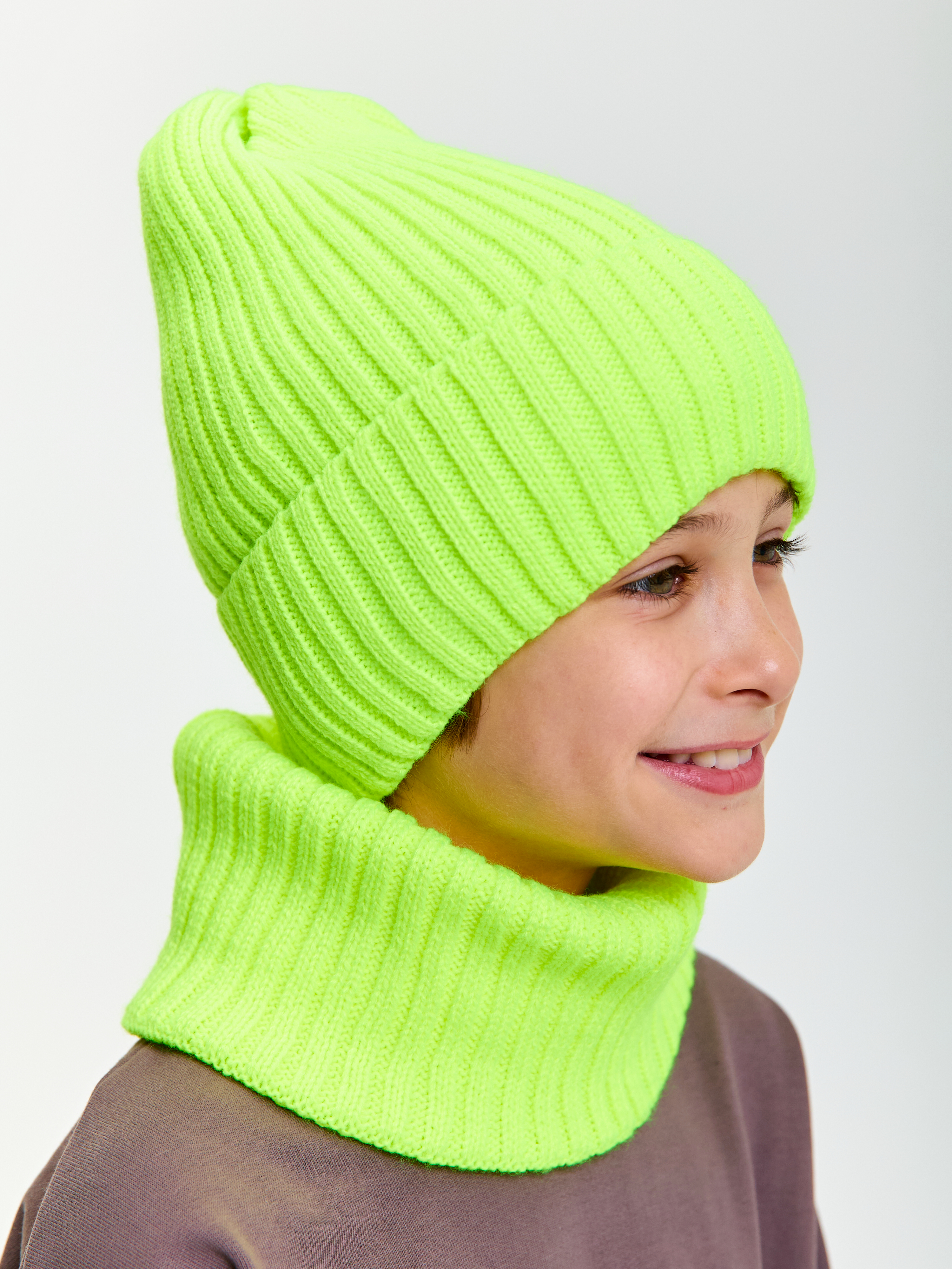 Шапка и снуд KUBRIO KU-H-104-GplainW-acidB - фото 11