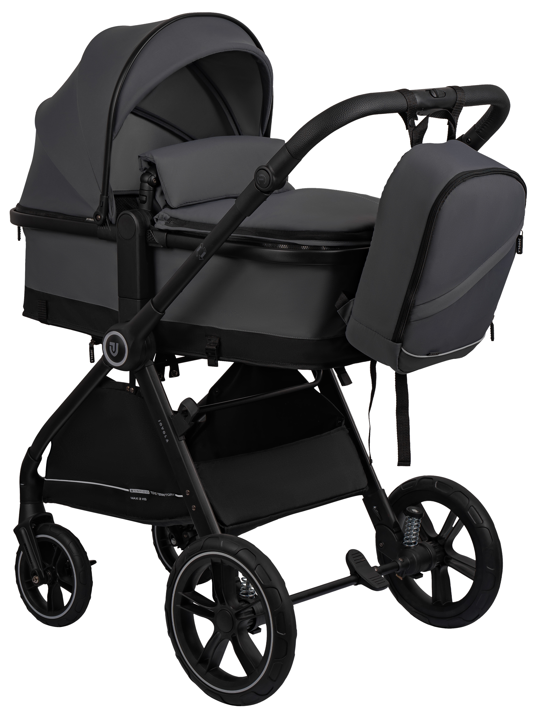 Коляска трансформер JOVOLA Truck, перекидная ручка серый - фото 1